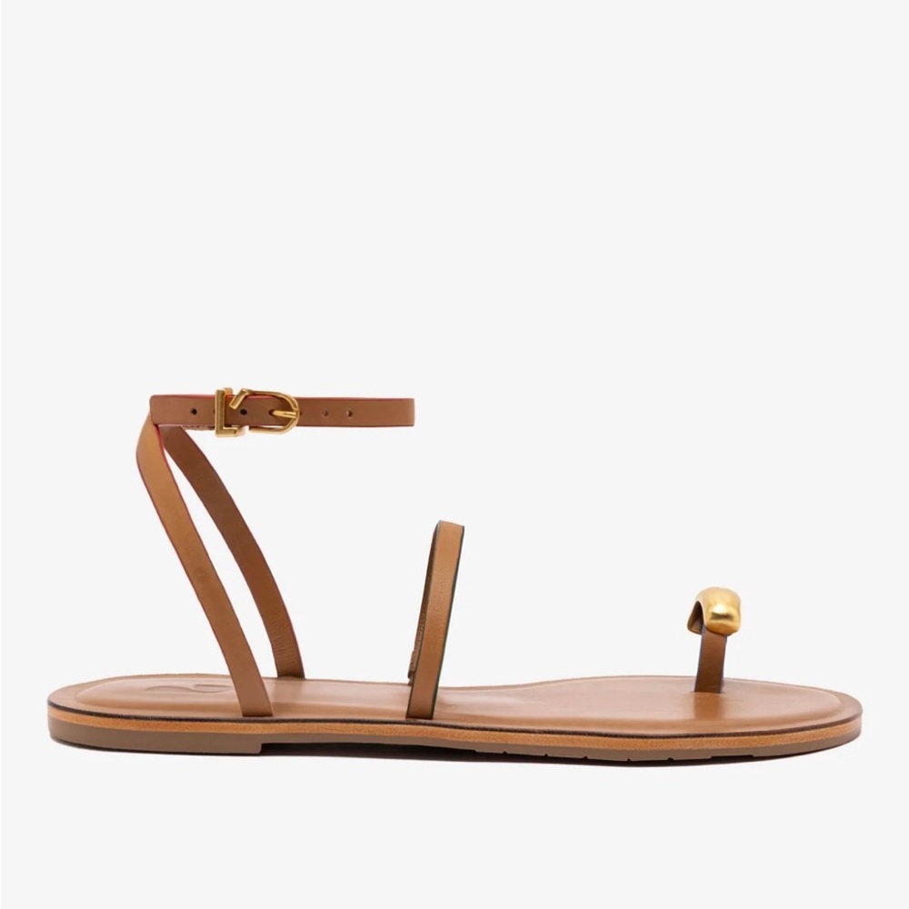 Larroude Biarritz Sandals with Gold Detail New in box